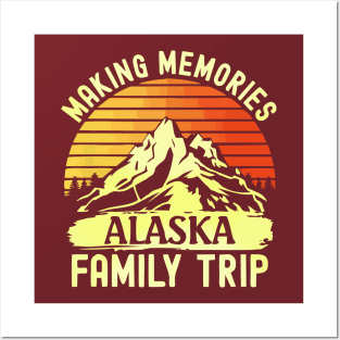 alaska family vacation - mountains camping family trip Posters and Art